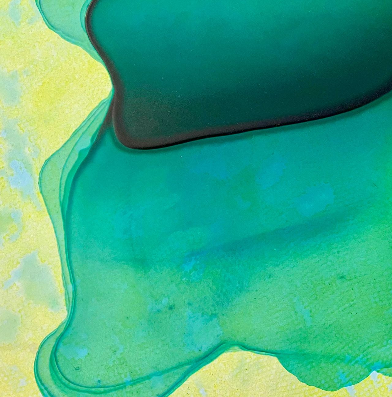 Ellen Hackl Fagan, Bliss-Green, Ink, pigment on clay board