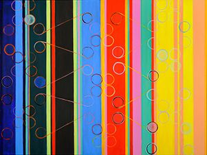 MoleculesofMusic, 2014, ink, acrylic, enamel on clay board