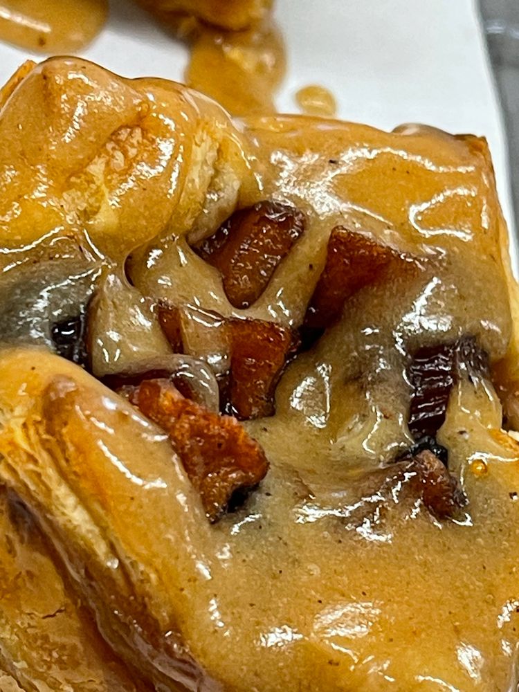 The Queens Crown, one of our signature pastries, full of slow-baked fruits & heavy-drizzled glazing 