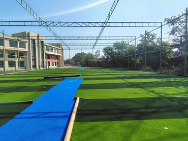 Sports courts with multi sports artificial turf & inlay padding along with 2 inlaid cricket turfs.