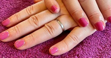 Baby pink Gelish nails 