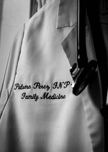 Physician's coat with stethoscope for Paloma Perez FNP providing family medicine in Onalaska