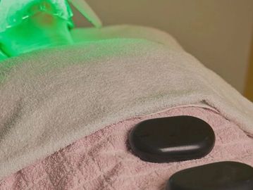 hot stone massage and LED facial