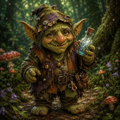 Magical Goblin gives clues for Dragon Quest creative play game.