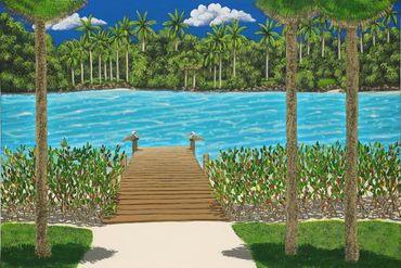 Pelican Dock - Dan Mackin's Tropical Paintings of Paradise