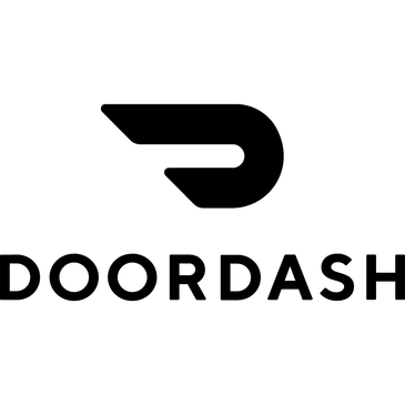 DoorDash logo with stylized D and bold text.