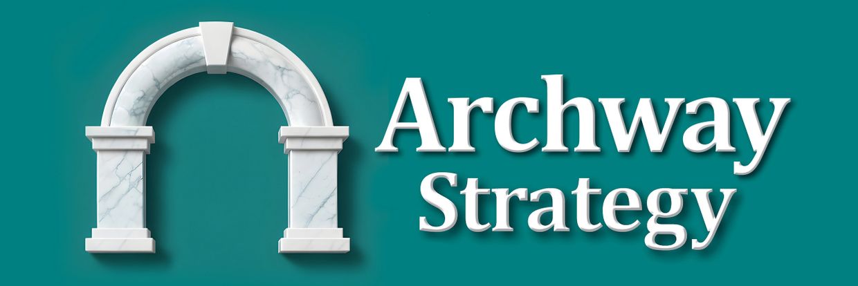 Marble arch logo with 'Archway Strategy' text on teal background.