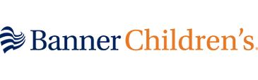 Banner Children's logo with blue and orange text.