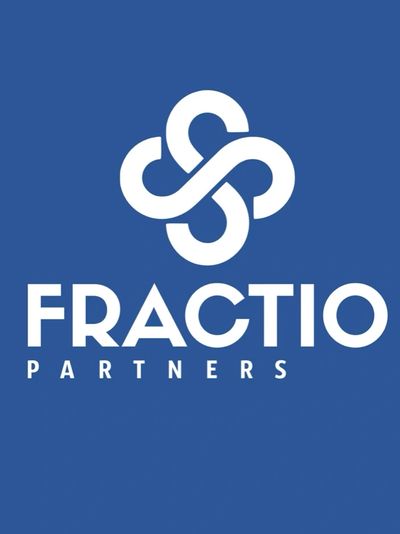 Logo of Fractio Partners with a blue background and white text.