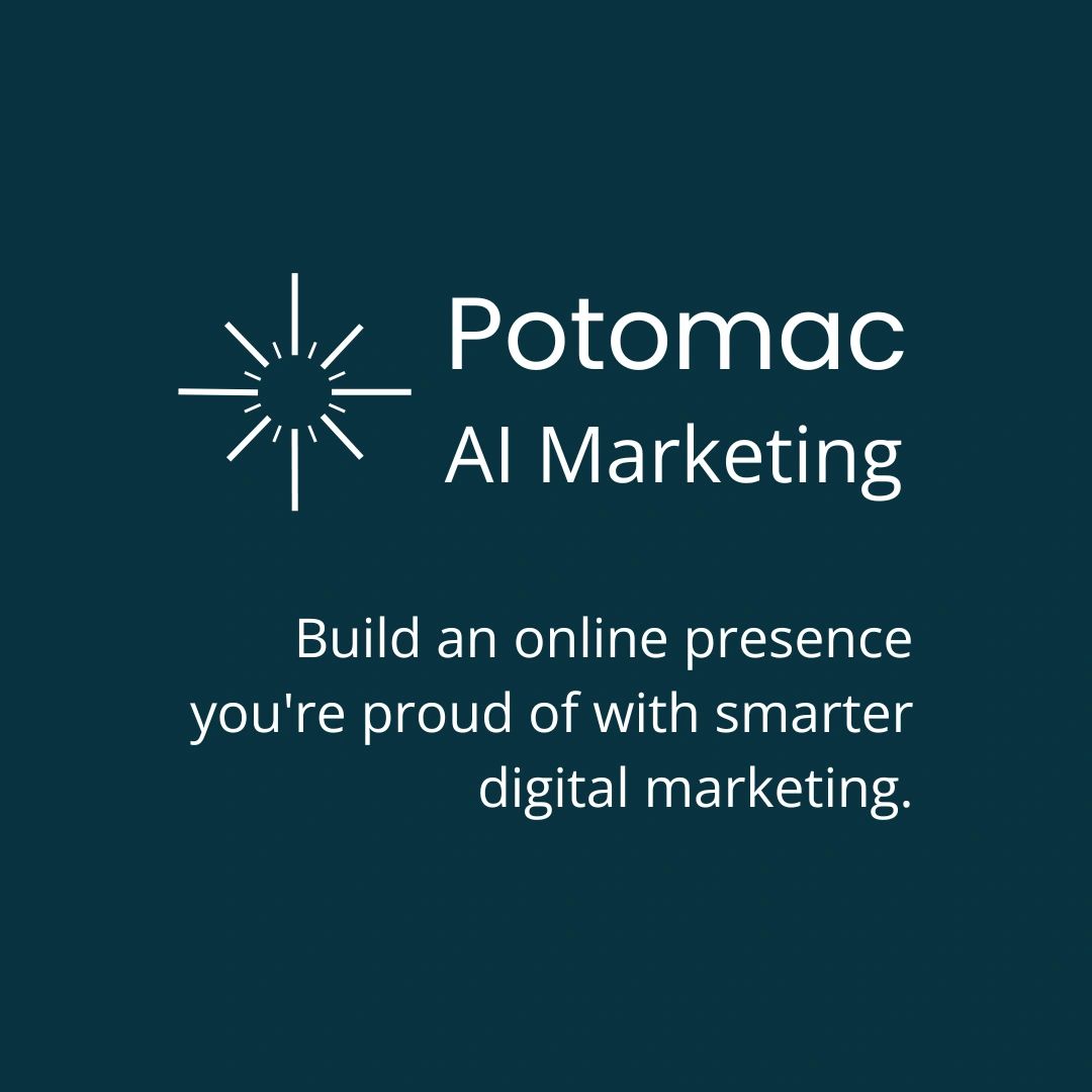 Potomac AI Marketing logo and work mark with navy background
