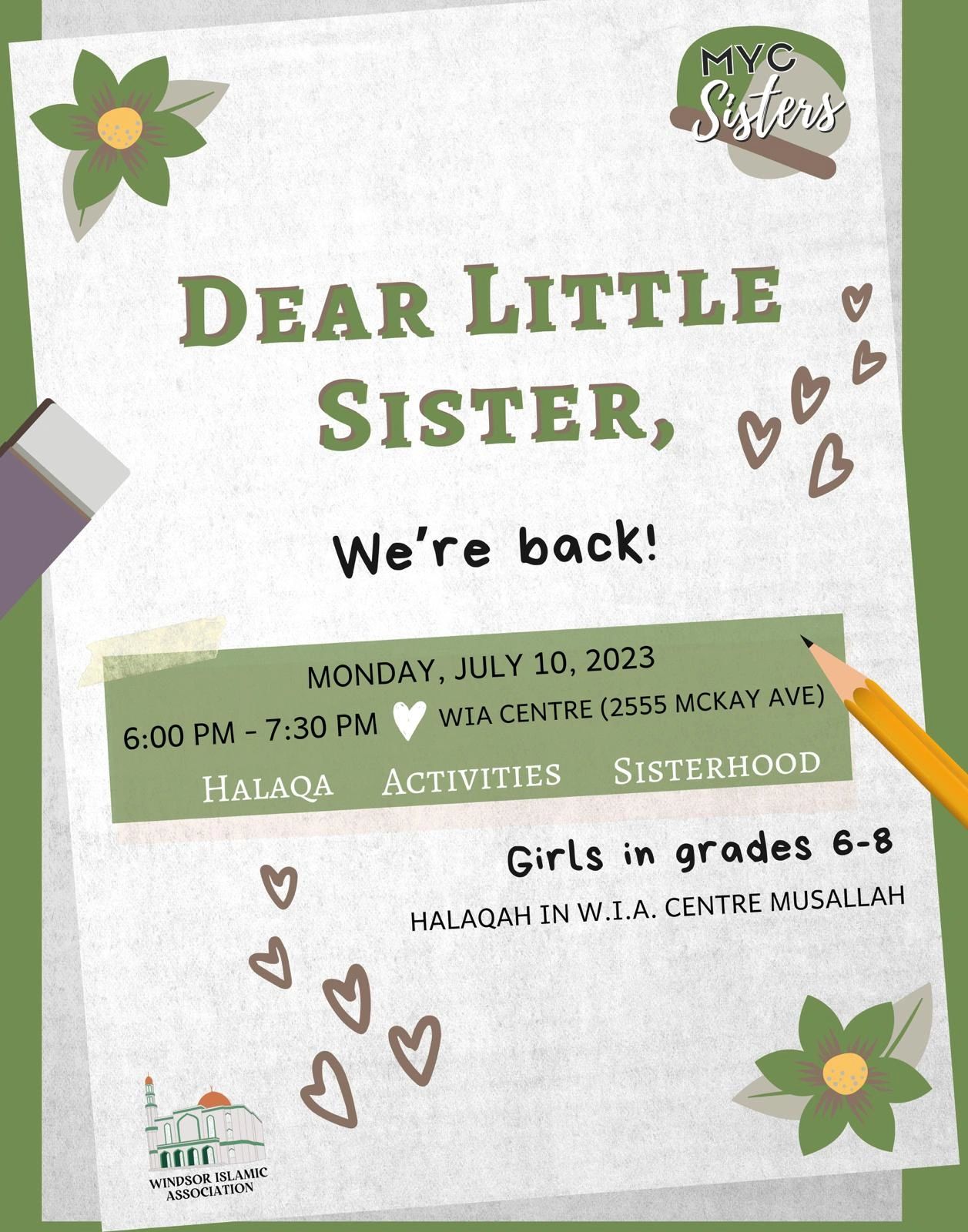 Dear Little Sister is back! for Big Sister Certificate Free Printable