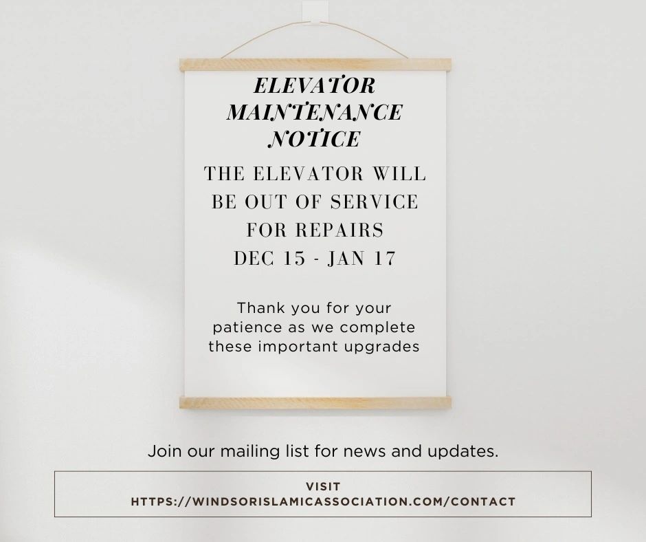 Important Elevatory Maintenance Notice