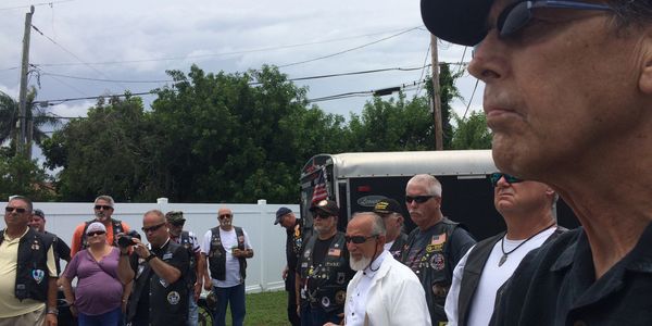 Veterans gather for the Vetsville event in Boynton Beach.
