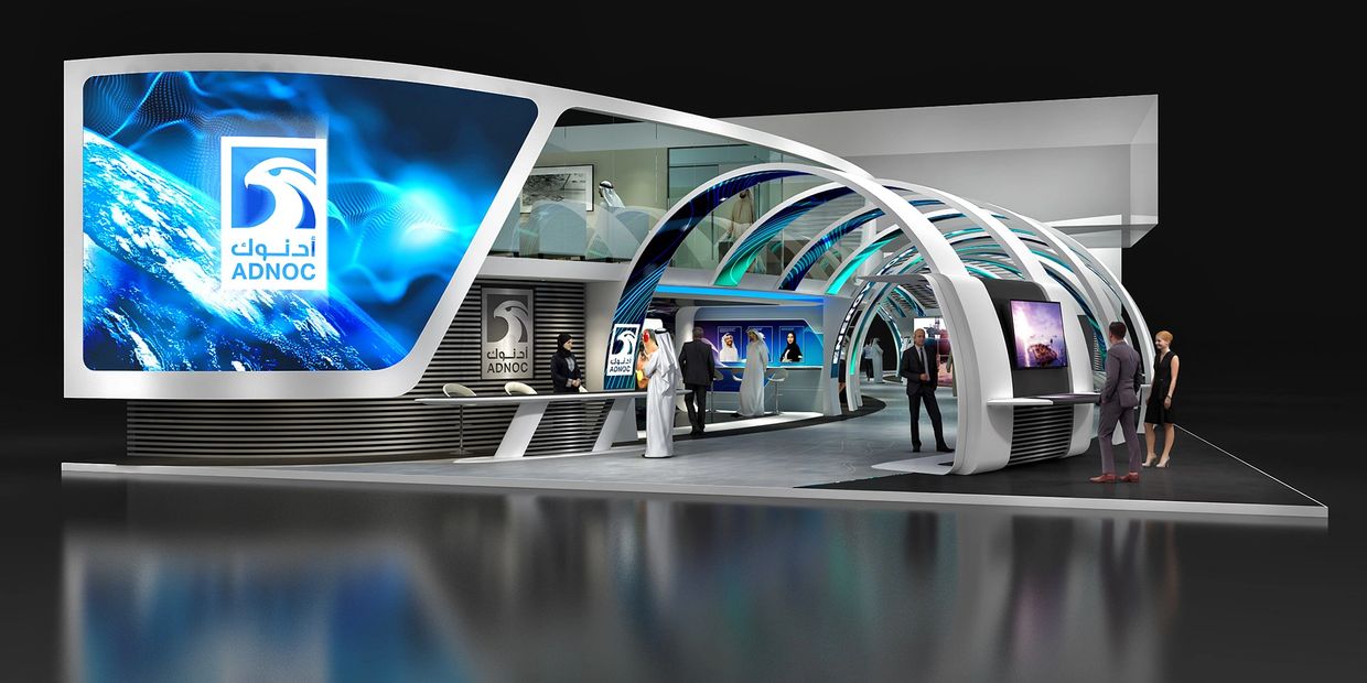 exhibition booth stands design build contractors company  in abu dhabi dubai  uae