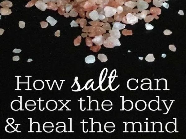 Text about salt detoxing the body and healing the mind with salt crystals.