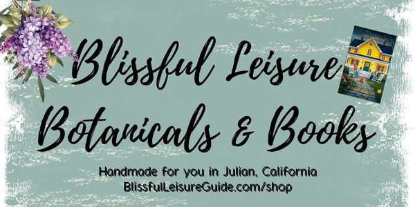 Blissful leisure botanicals and books banner and logo