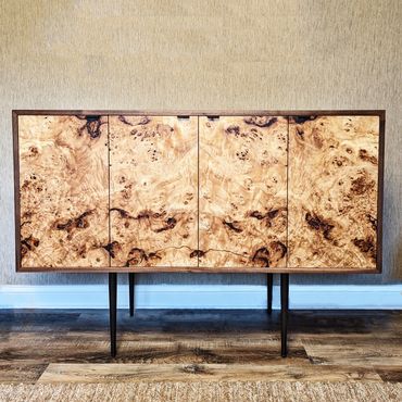 Mappa burl and walnut credenza 