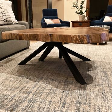 American elm live edge coffee table