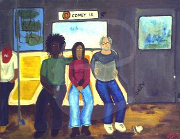 "D TRAIN" ©1999 ERICA PURNELL - ACRYLIC ON CANVAS