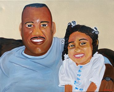 "SARA AND DAD" ©2021 ERICA PURNELL - ACRYLIC ON CANVAS