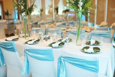 Wedding Receptions
Tropical Beach Wedding Reception
Baby Blue Wedding Reception