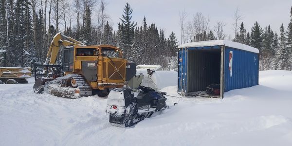 Mulcher working in a remote area at a bush camp