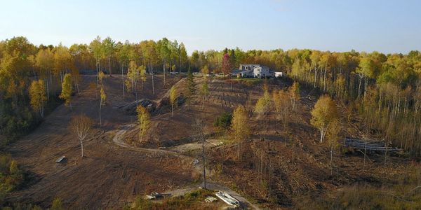 Picture of cleaned up brush landscape on a lakefront acreage property