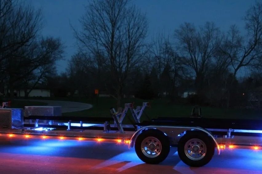 Picture of illuminated boat trailer