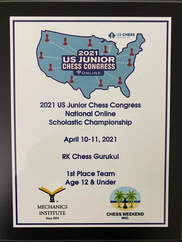 [1st Place 12 & Under Team plaque]