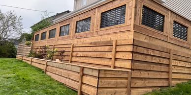 Deck construction in North Sydney Nova Scotia, cedar deck