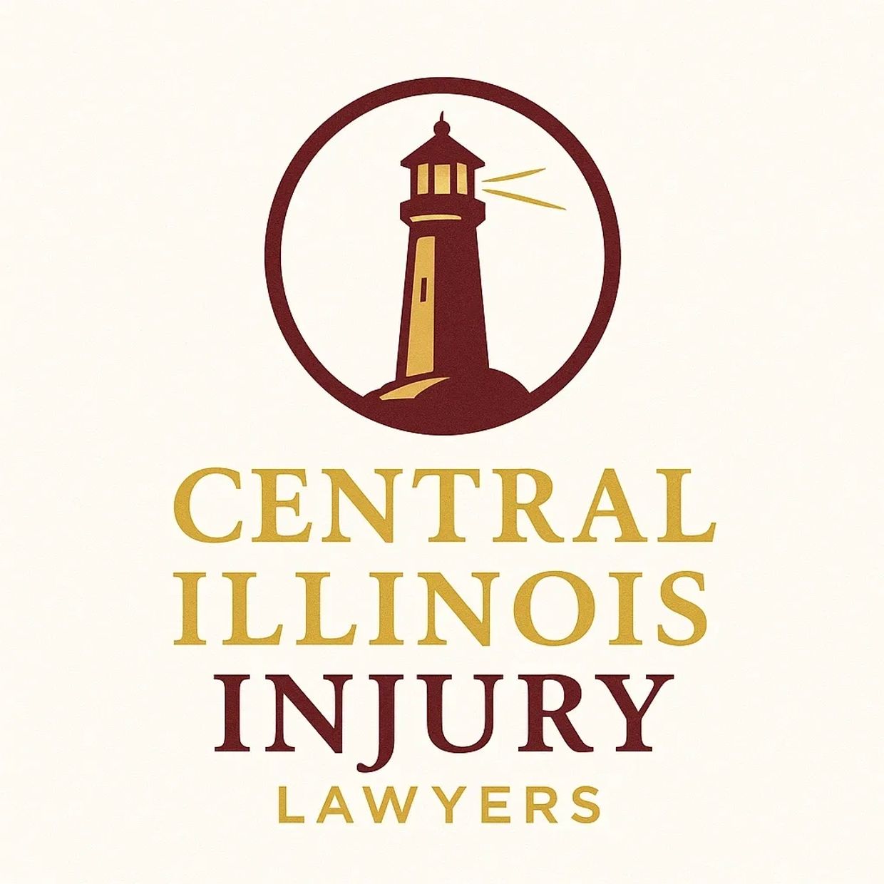 Logo of Central Illinois Injury Lawyers with a lighthouse design.