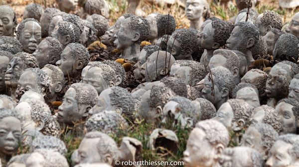 Nkyinkyim Installation in Ghana.  Sculptures representing the Africans who died is diaspora. 
