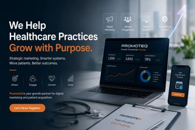 Healthcare growth platform Promote® shown on digital devices.