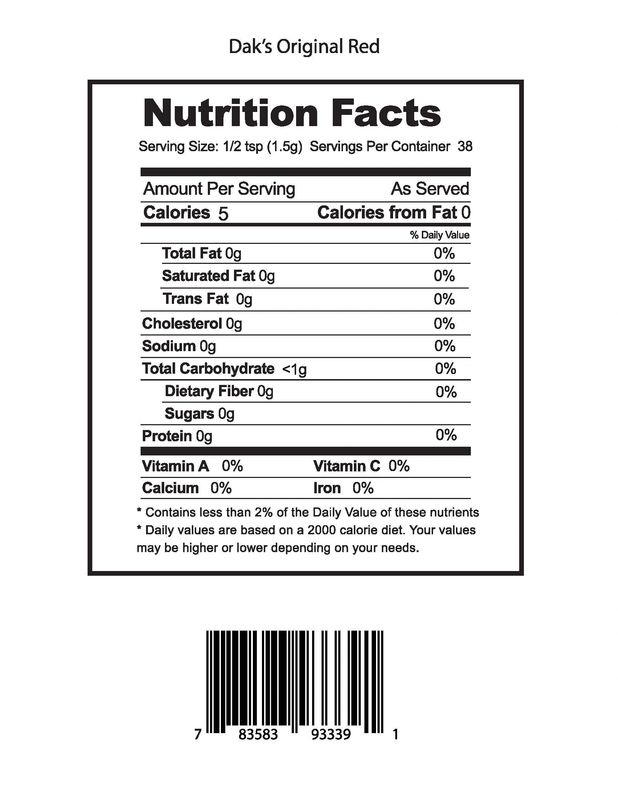 NEW ITEM** DAK'S NOTHIN' BUT RANCH- SALT FREE seasoning to enhance any meal