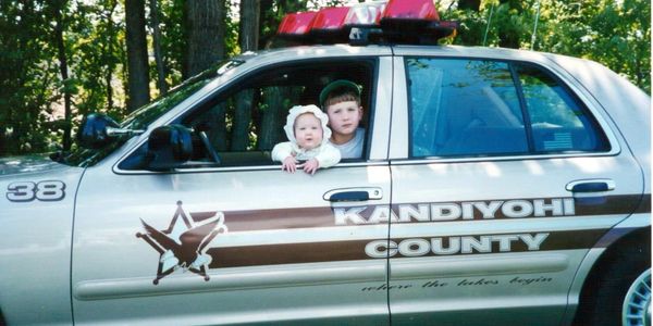 Mitch (5) & Megan (1) in my 1998 Crown Victoria.