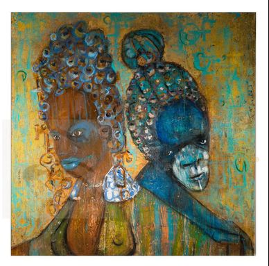 We are pleased to introduce "BLUE GOT THE MUFFIN (WE HOLD BOTH AND ALL)"—a striking and vibrant artw