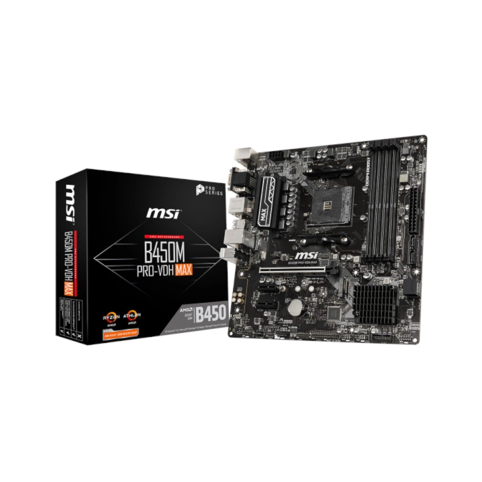 MSI B450M PRO-VDH MAX AM4 Ryzen Motherboard (Brand New)