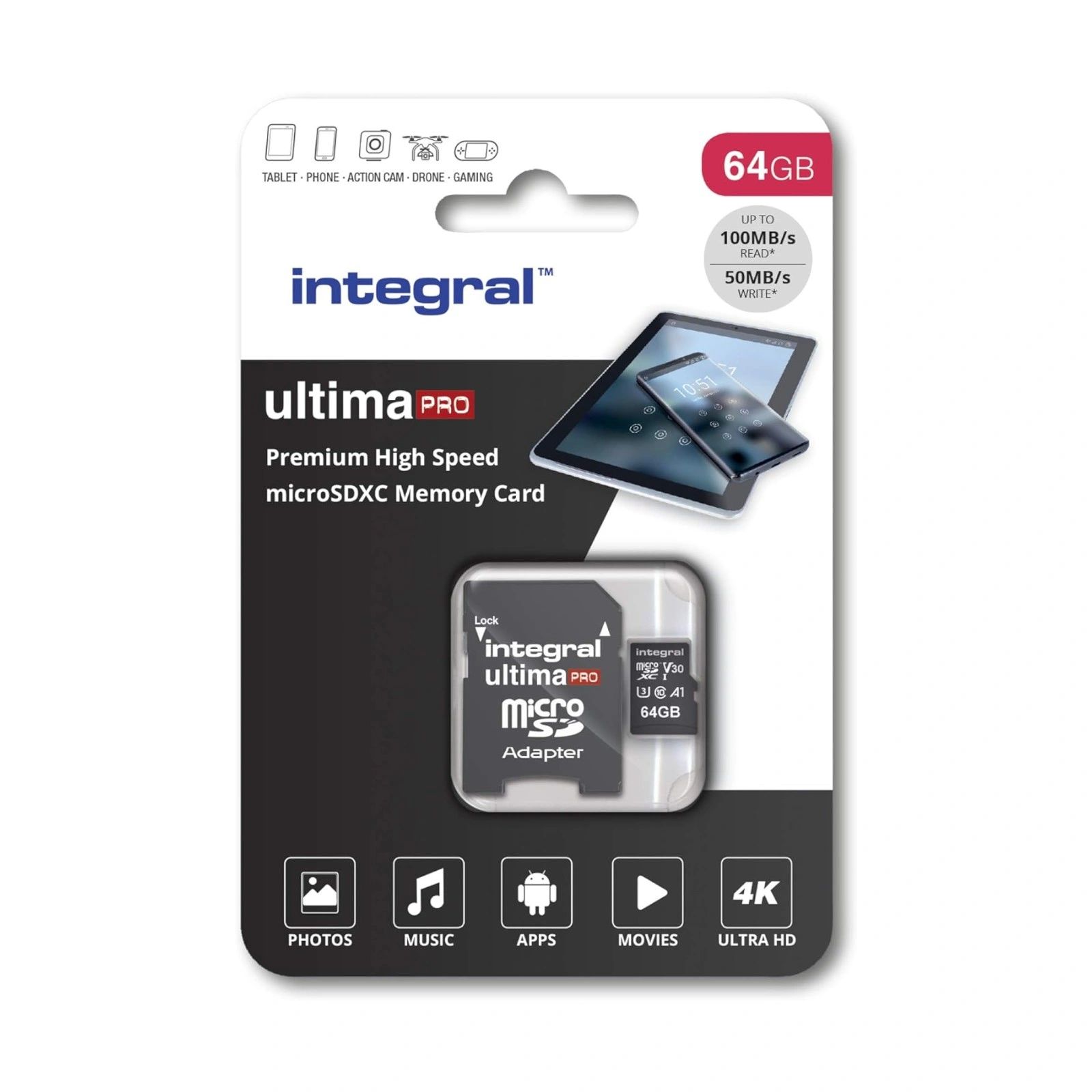 Integral 64GB ultima Pro Micro SD Card with SD Adapter