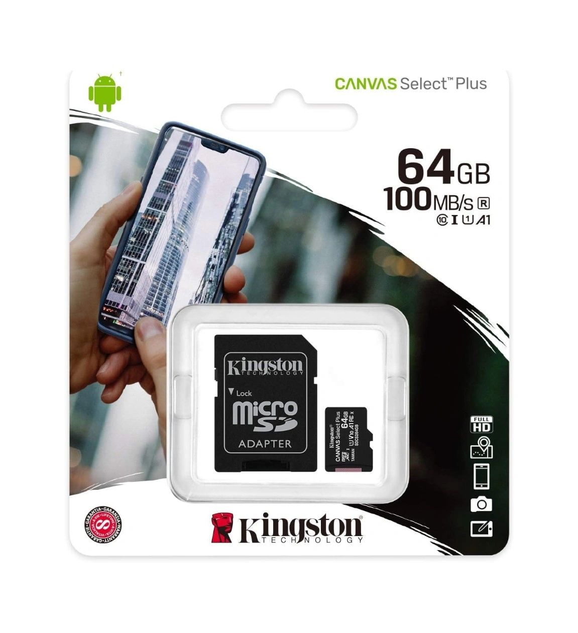Kingston 64GB micro SD card Class 10 with SD Adapter