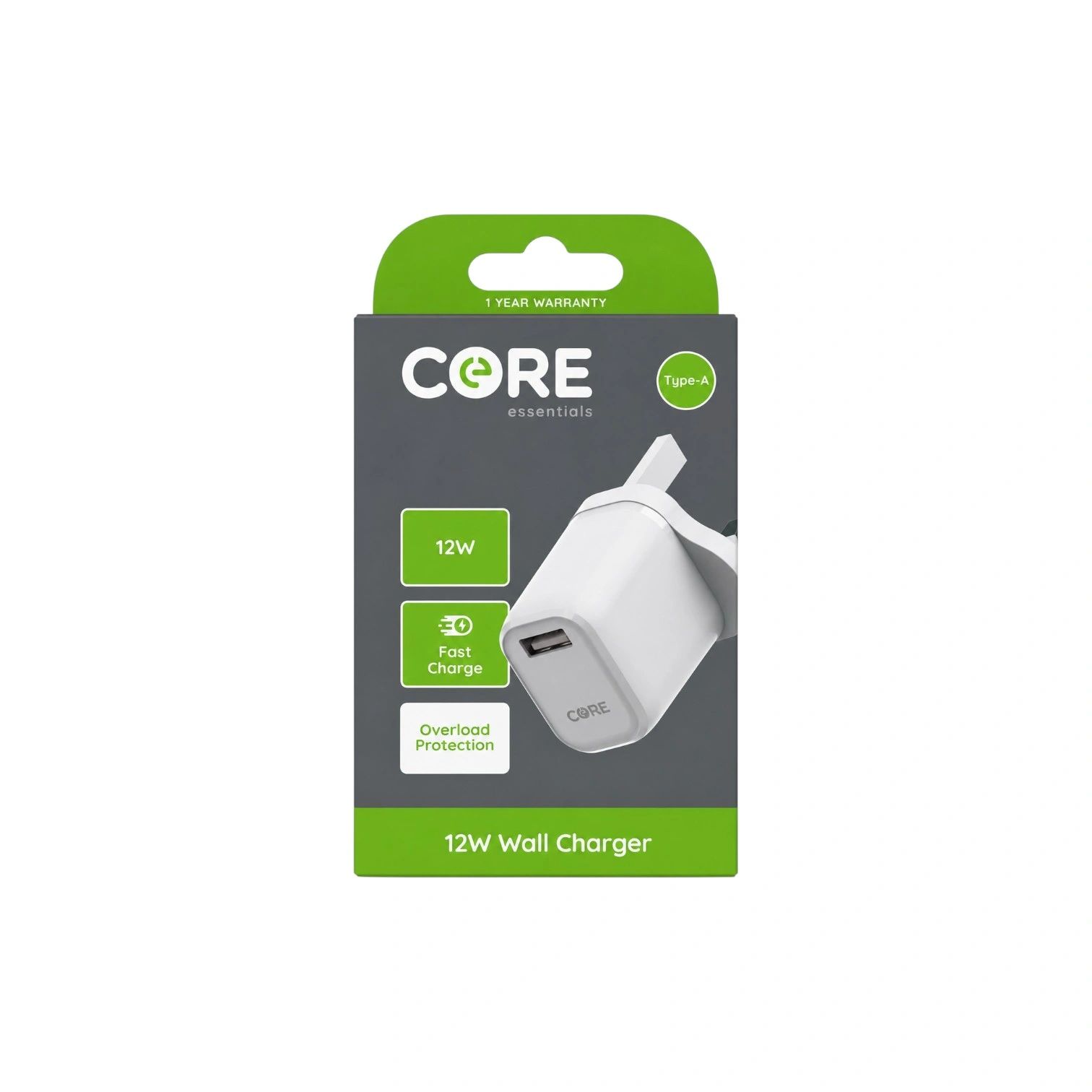 Core Type-A 12W USB Wall Charger