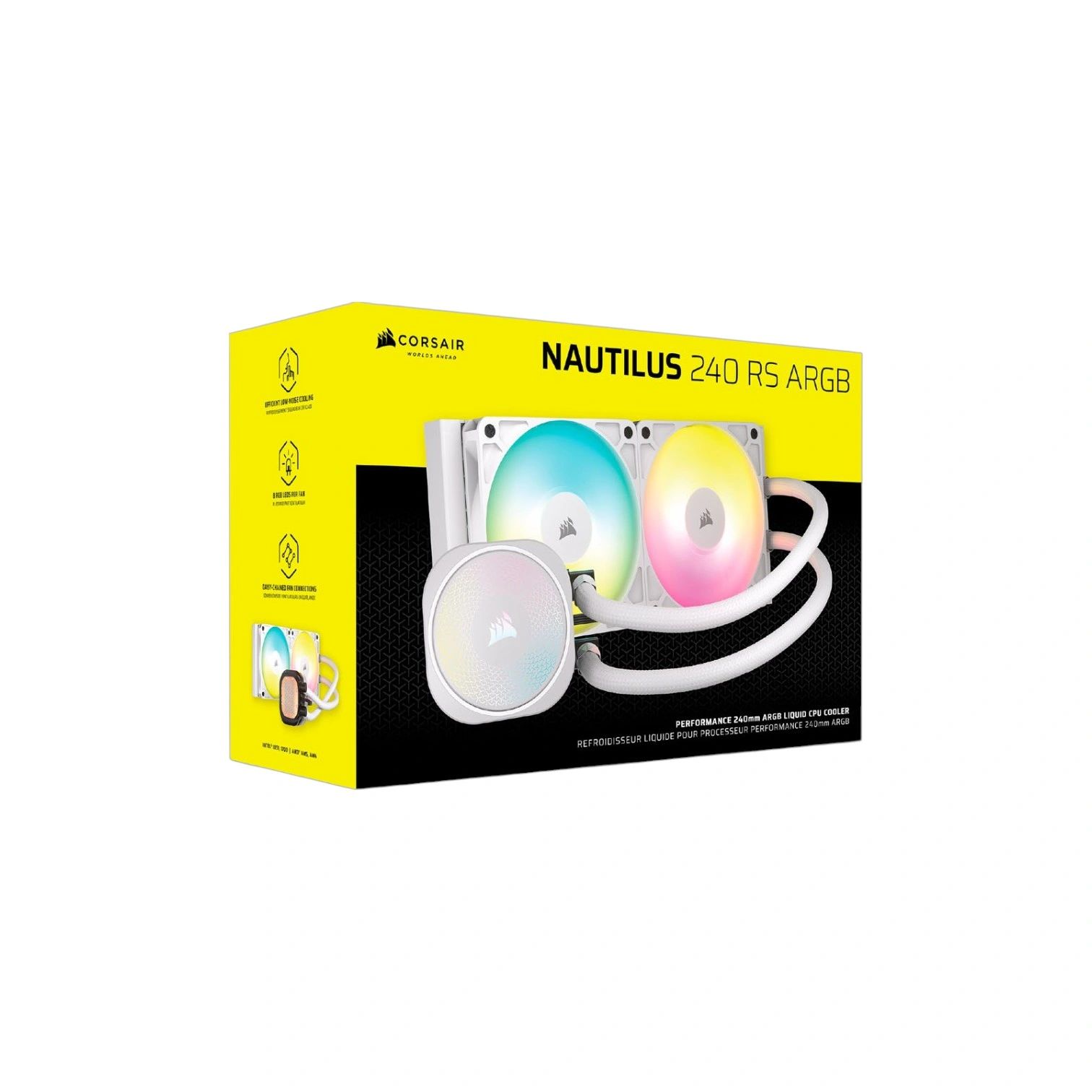 CORSAIR Nautilus 240 RS ARGB 240mm AIO Liquid CPU Cooler (White) Intel & AMD Compatible - (Brand New)
