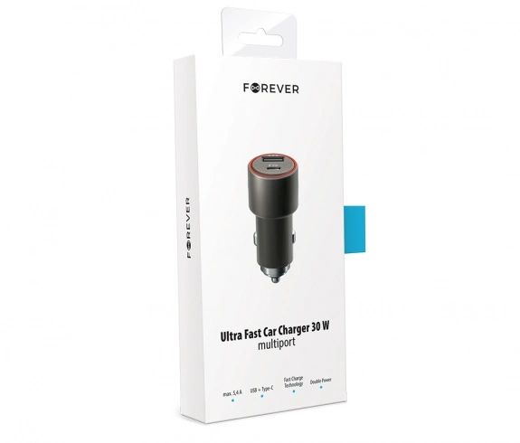 Forever Ultra Fast Car Charger 30W Multiport 