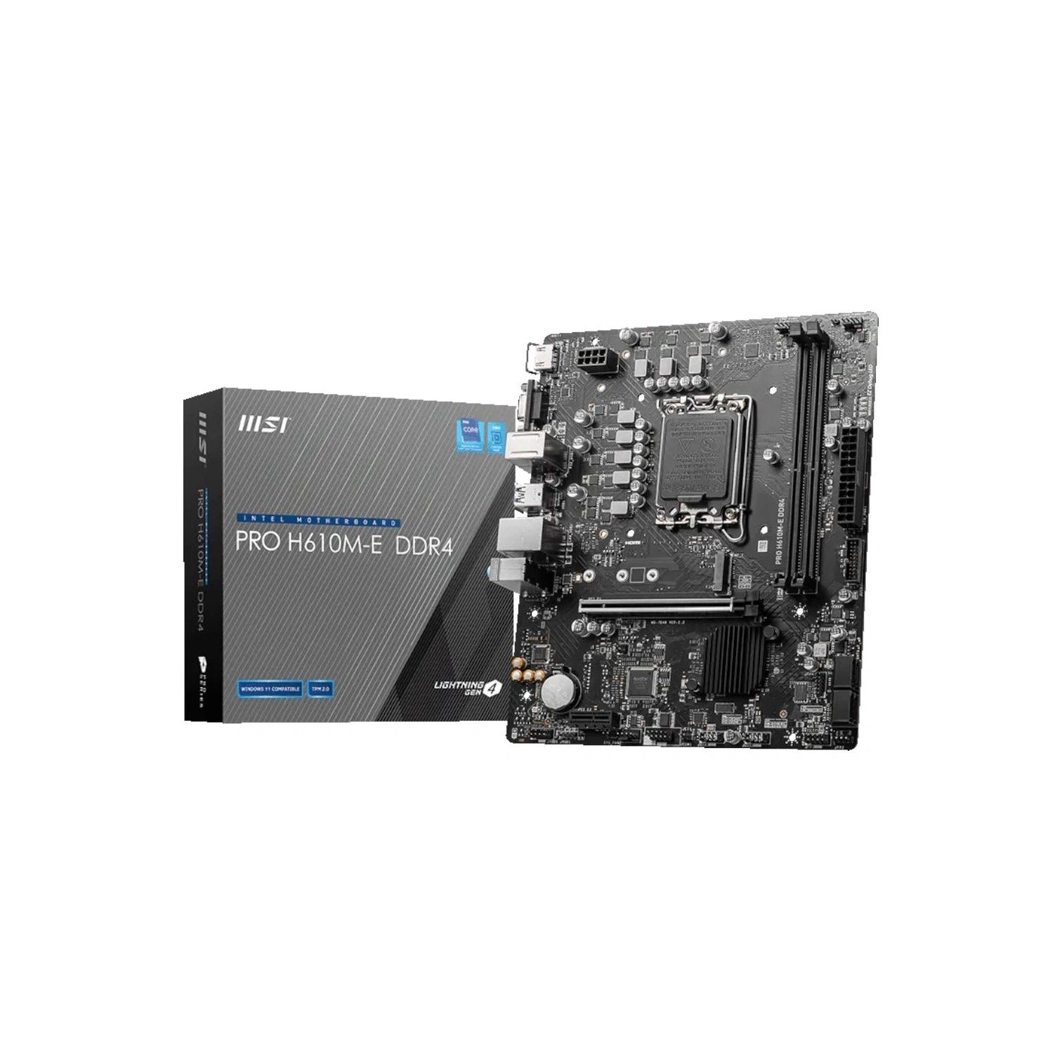 MSI PRO H610M-E DDR4 LGA1700 Micro ATX Motherboard - (Like New)