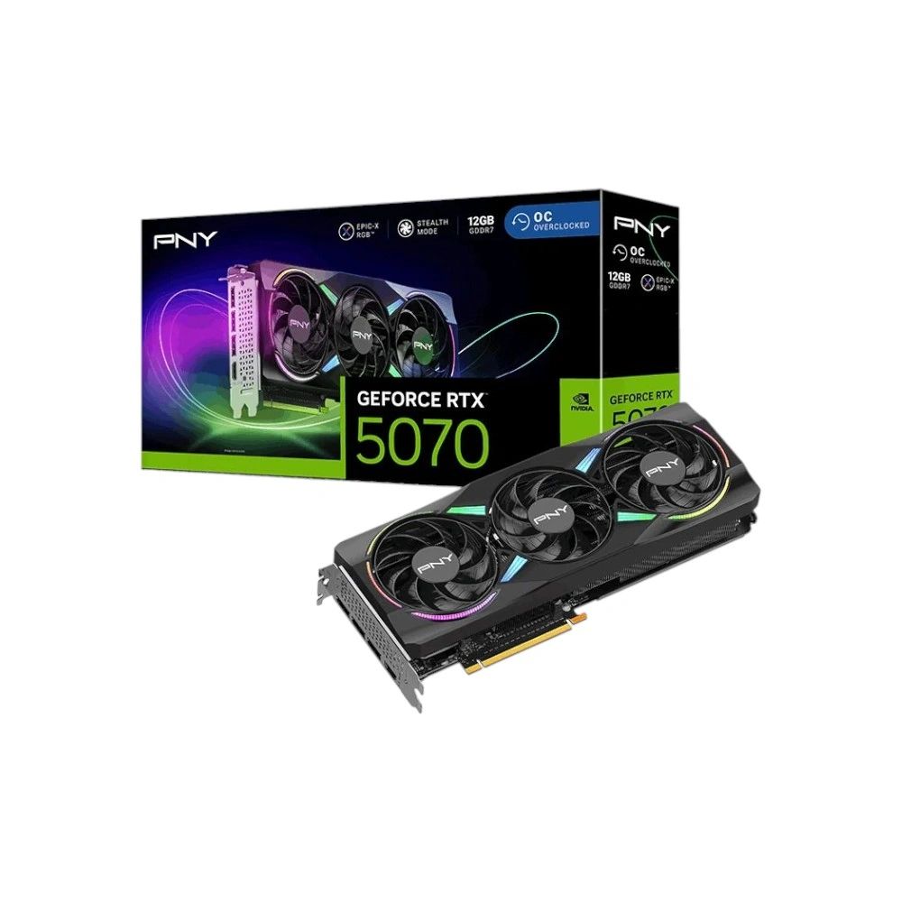 PNY NVIDIA GeForce RTX 5070 ARGB EPIC-X RGB OC Graphics Card - (Brand New)