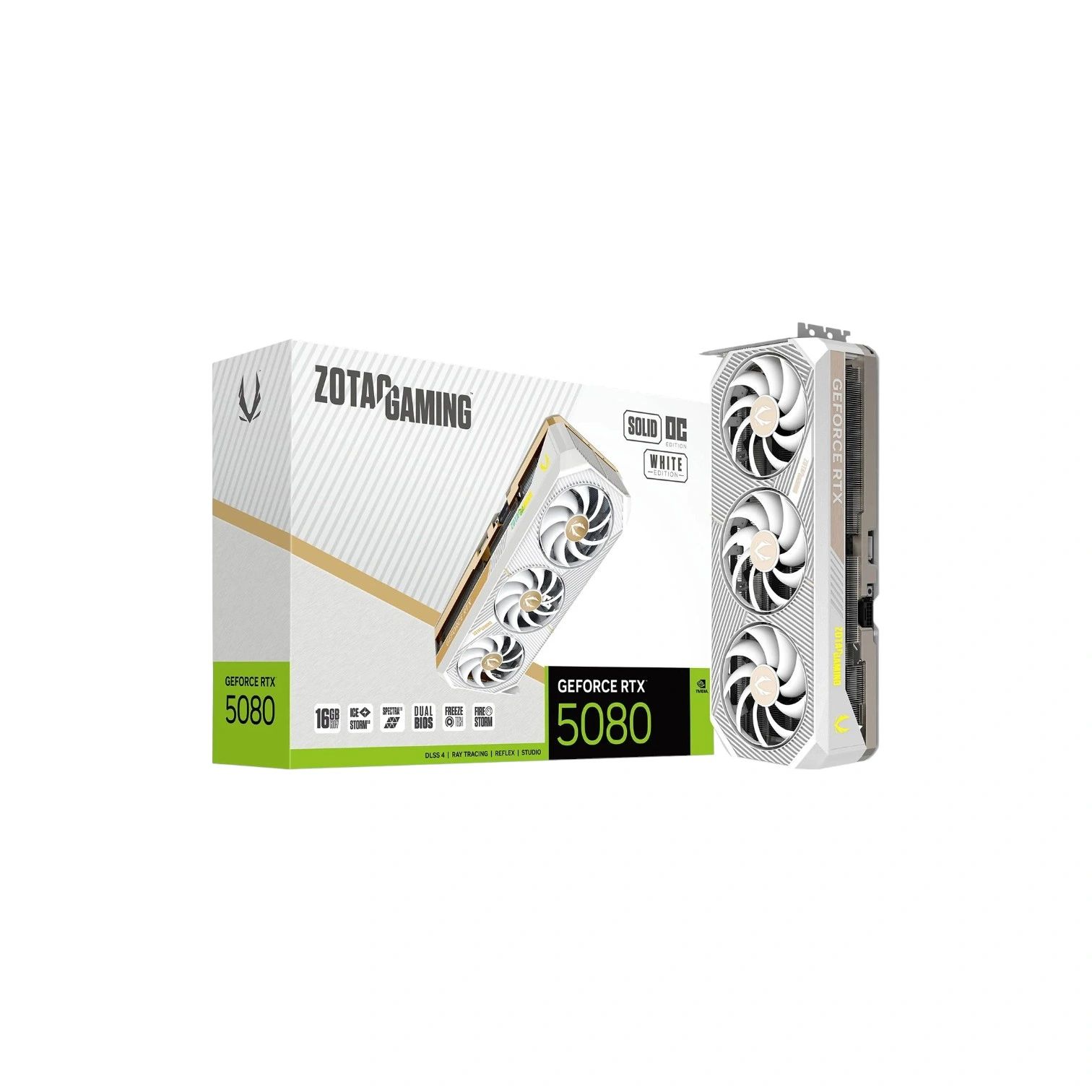 Zotac GeForce RTX 5080 Solid OC Edition Graphics Card (White Edition) – Brand New