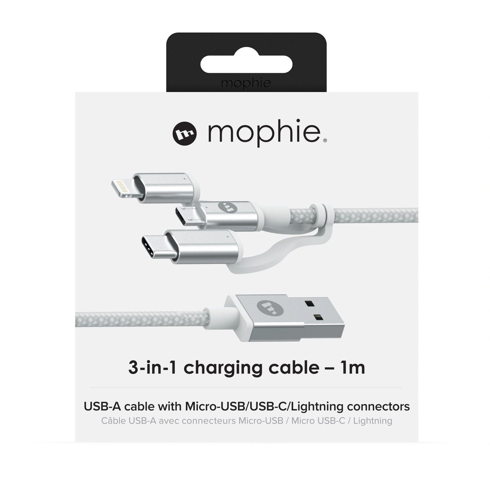 mophie 3-in-1 Charging cable - 1M - Apple MFi Certified