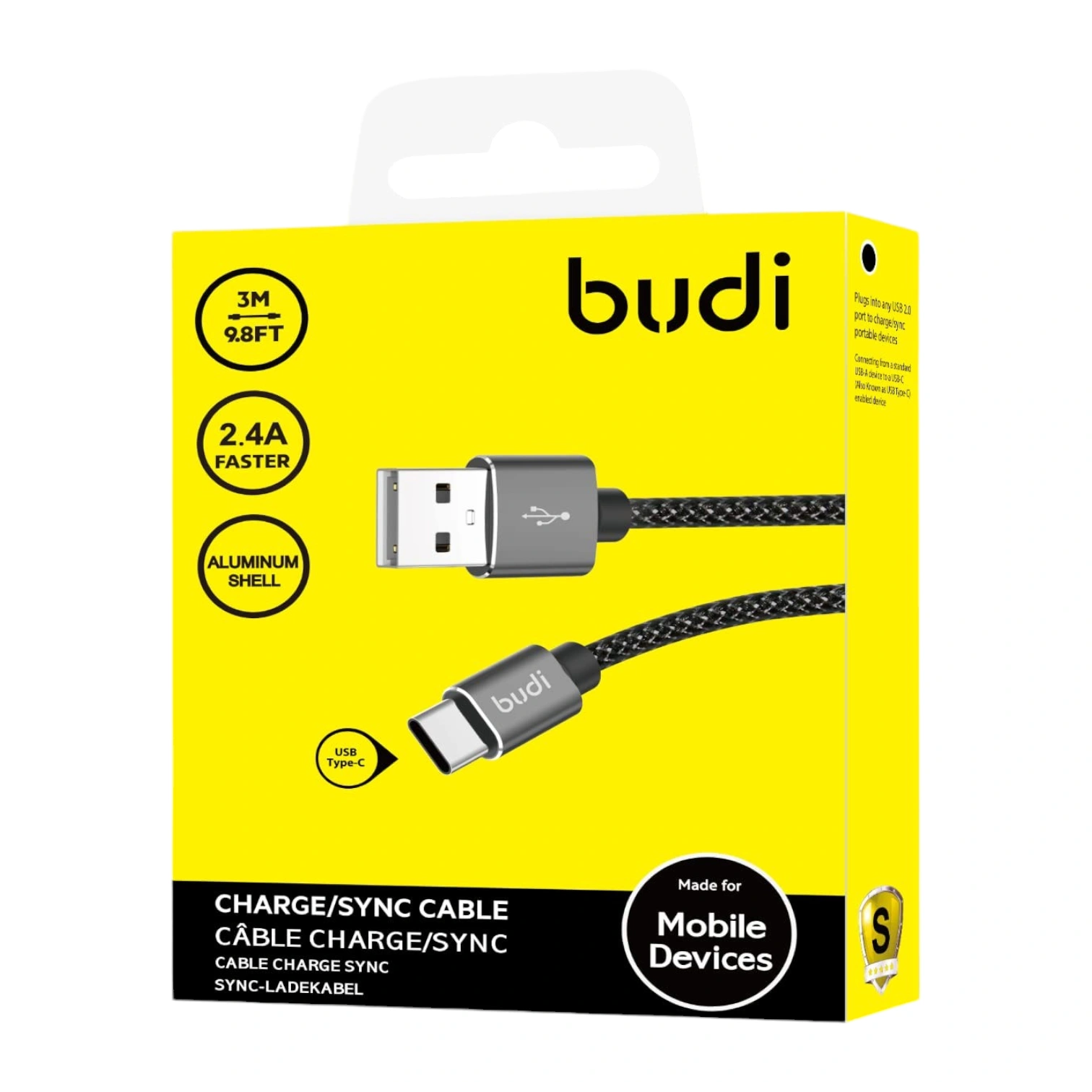 Budi USB to Type-C Cable (3M)