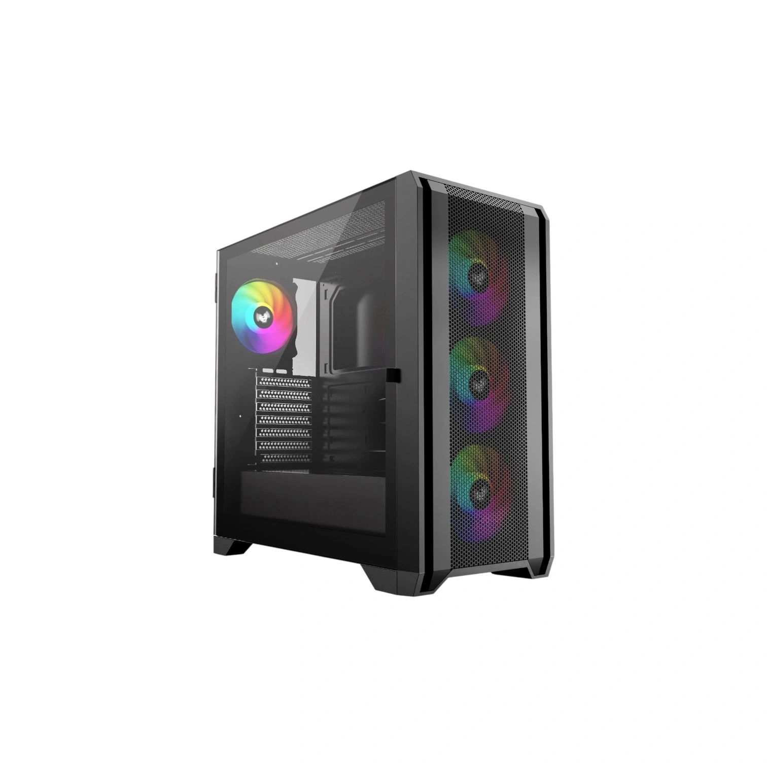 iONZ GE336F V2 E-ATX Full Tower with 4 ARGB Fans PC Case, Black - (Brand New)