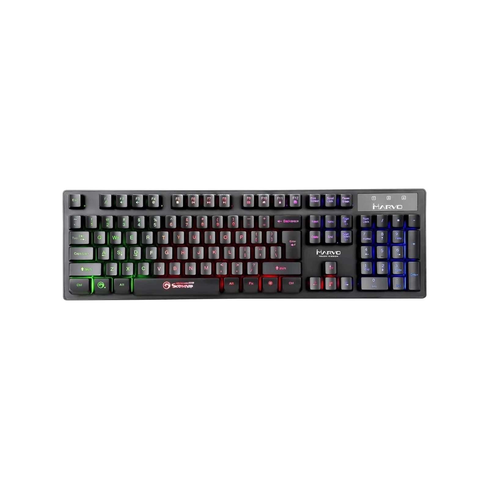 MARVO Multimedia K616A Membrane Gaming USB Keyboard LED Light Spill Proof QWERTY Keyboard - (Brand New)