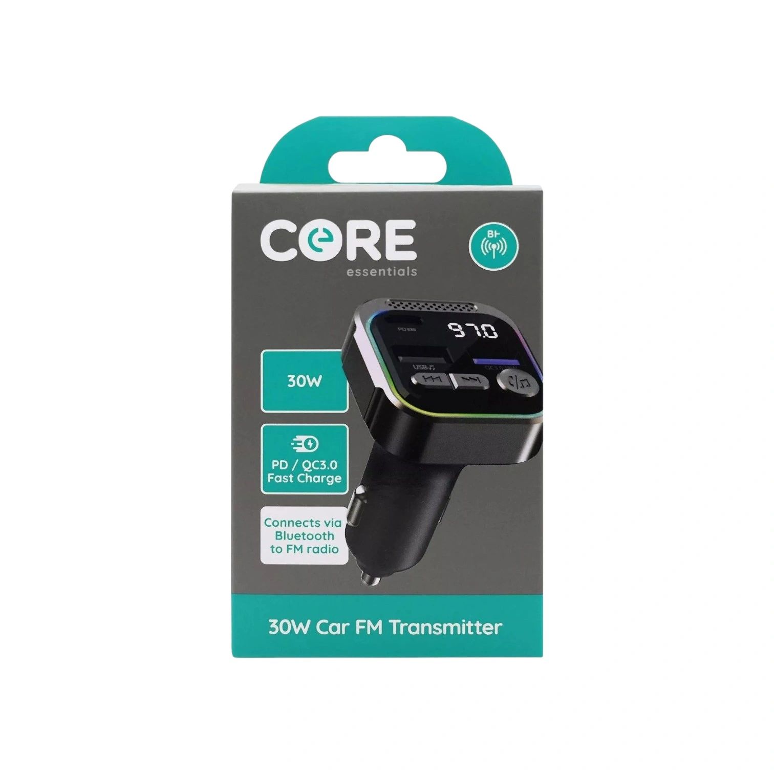 Core Type-C/A 30W FM Car Transmitter